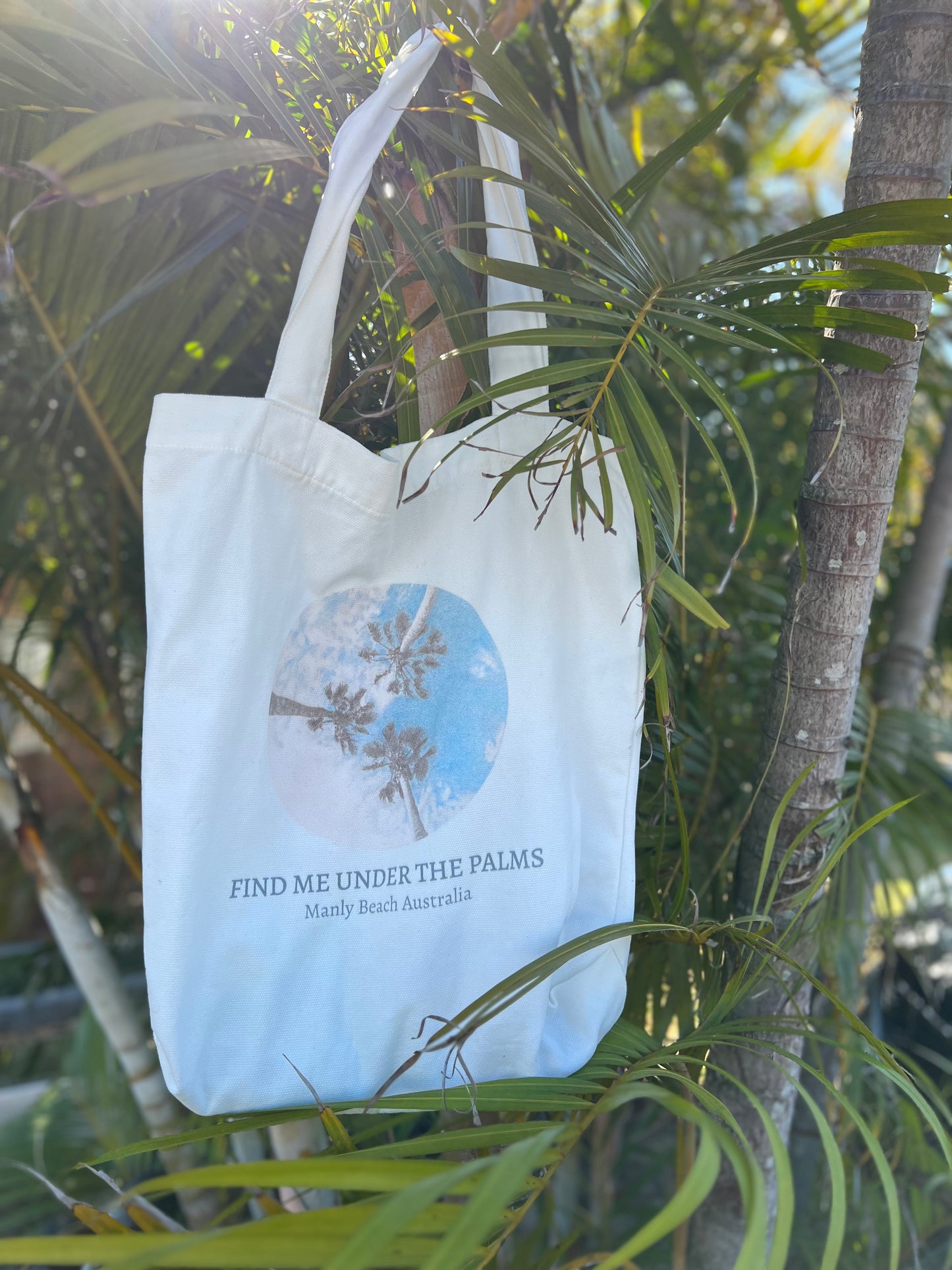 Palm Trees - Find Me Under The Palms - Cotton Tote Bag