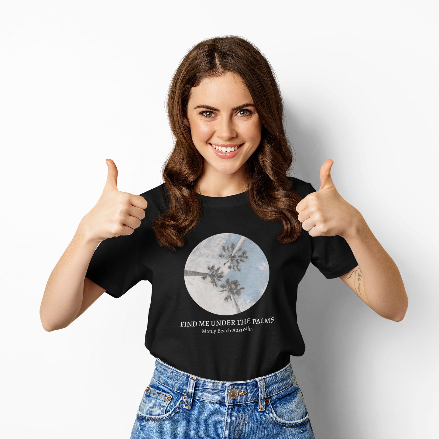 Palm trees - Find me under the palms - Women’s Maple Tee - black